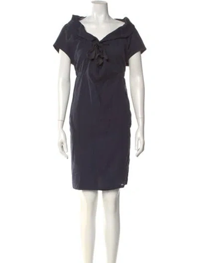 Pre-owned Marni V-neck Mini Dress In Blue