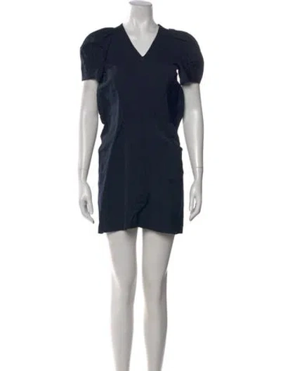 Pre-owned Marni V-neck Mini Dress In Blue