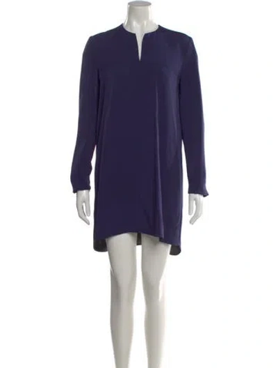 Pre-owned Marni V-neck Mini Dress In Blue