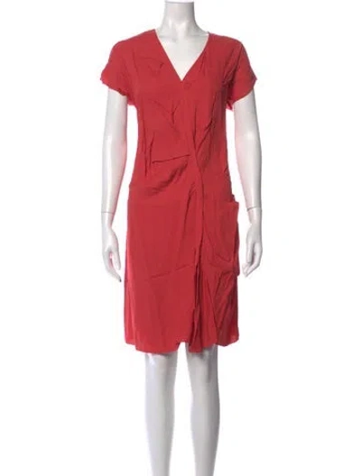 Pre-owned Marni V-neck Mini Dress In Pink