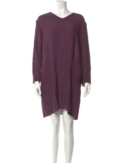 Pre-owned Marni V-neck Mini Dress In Purple