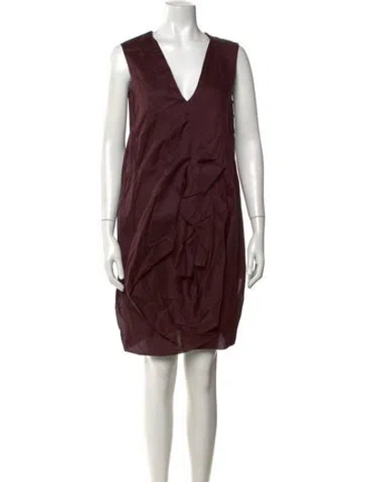 Pre-owned Marni V-neck Mini Dress In Purple