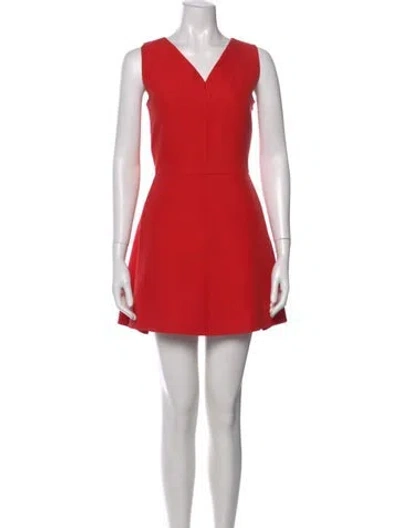 Pre-owned Marni V-neck Mini Dress In Red