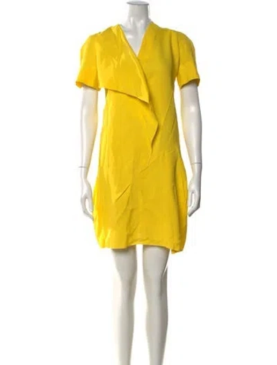 Pre-owned Marni V-neck Mini Dress In Yellow