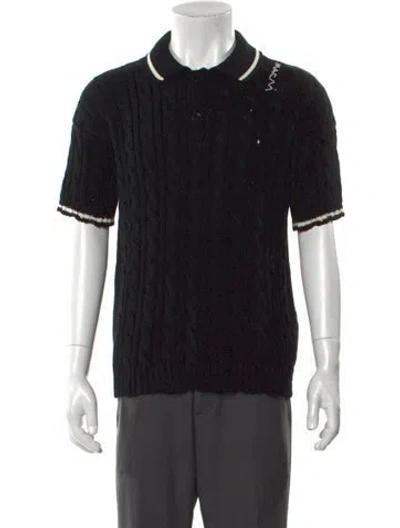 Pre-owned Marni V-neck Short Sleeve Polo Shirt W/ Tags In Black