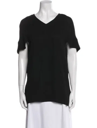 Pre-owned Marni V-neck Short Sleeve T-shirt In Black