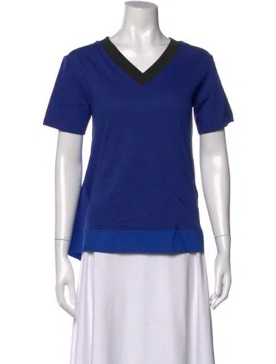 Pre-owned Marni V-neck Short Sleeve T-shirt In Blue