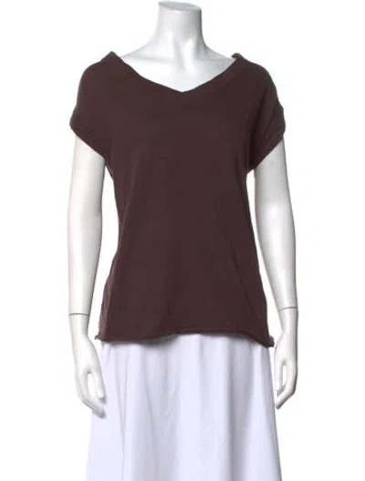 Pre-owned Marni V-neck Short Sleeve T-shirt In Brown