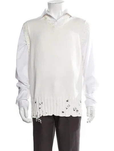 Pre-owned Marni V-neck Sleeveless Sweater Vest In Neutral