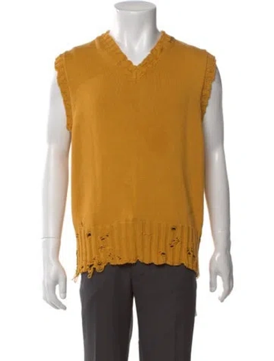 Pre-owned Marni V-neck Sleeveless Sweater Vest W/ Tags In Yellow