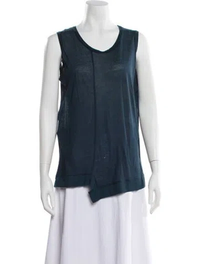 Pre-owned Marni V-neck Sleeveless Top In Blue