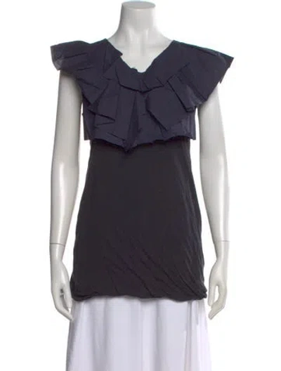 Pre-owned Marni V-neck Sleeveless Top W/ Tags In Blue
