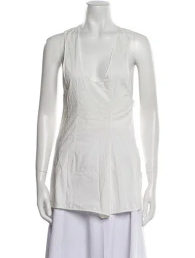 Pre-owned Marni V-neck Sleeveless Tunic In Neutral