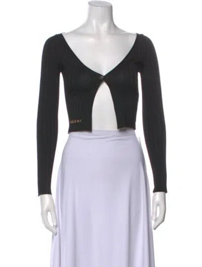 Pre-owned Marni V-neck Sweater In Black