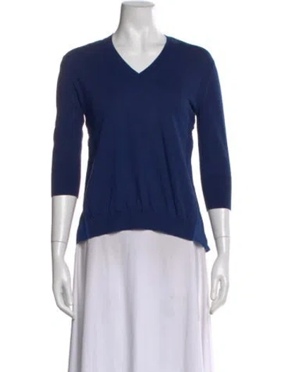 Pre-owned Marni V-neck Sweater In Blue