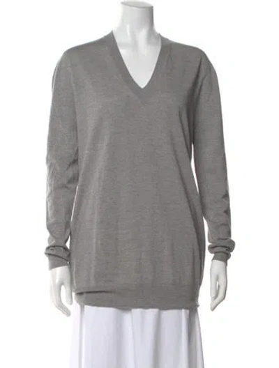Pre-owned Marni V-neck Sweater In Gray