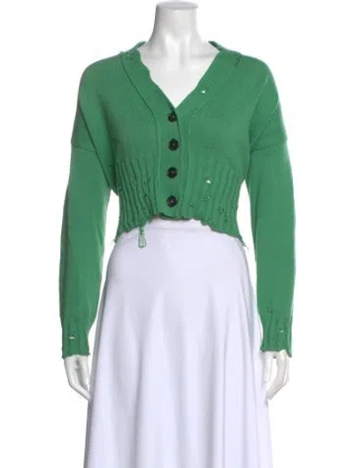 Pre-owned Marni V-neck Sweater In Green