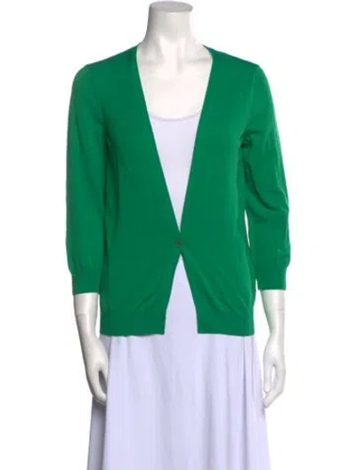 Pre-owned Marni V-neck Sweater In Green