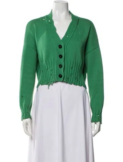Pre-owned Marni V-neck Sweater In Green