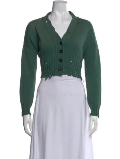 Pre-owned Marni V-neck Sweater In Green