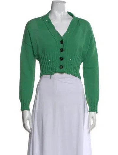 Pre-owned Marni V-neck Sweater In Green