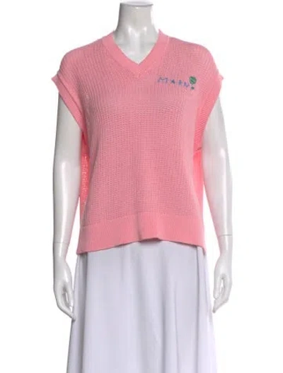 Pre-owned Marni V-neck Sweater In Pink