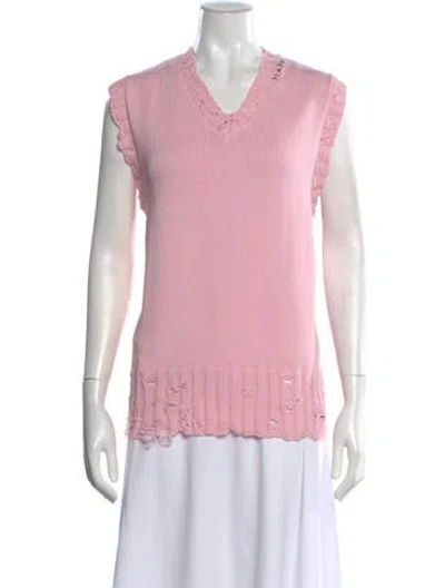 Pre-owned Marni V-neck Sweater In Pink