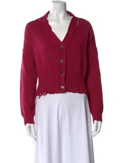 Pre-owned Marni V-neck Sweater In Red