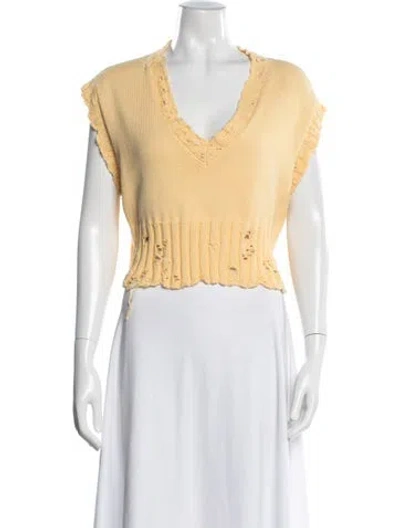 Pre-owned Marni V-neck Sweater In Yellow
