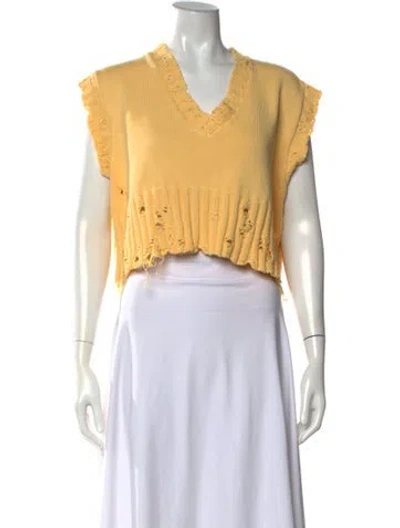 Pre-owned Marni V-neck Sweater In Yellow