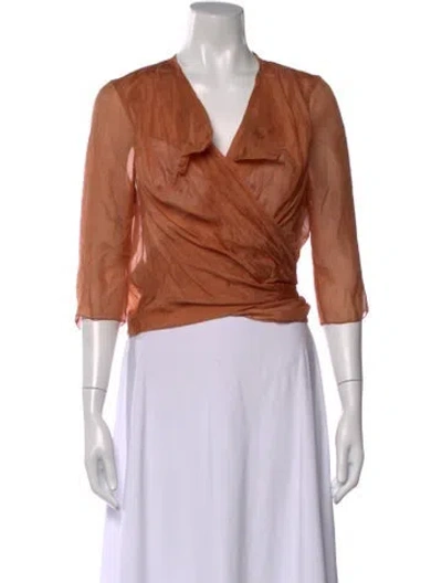 Pre-owned Marni V-neck Three-quarter Sleeve Top In Multi
