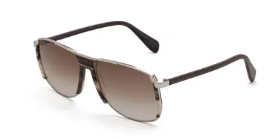 Marni Vorluna Chocolate Horn Wfh Men's Sunglasses Brown Size 58 In Chocolate Brown Horn,silver