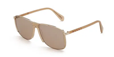 Marni Vorluna Kobicha Vcr Men's Sunglasses Brown Size 58 In Opaque Kobicha Brown,gold