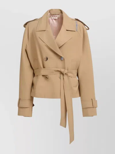 MARNI WAIST BELTED LAPEL JACKET