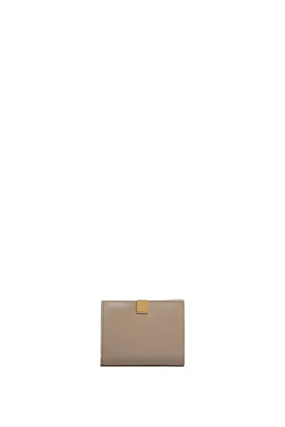Marni Debossed-logo Tri-fold Wallet In Beige