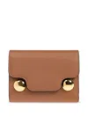 Marni Trunkaroo Tri-fold Wallet Foldover Top In Brown
