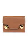 Marni Trunkaroo Tri-fold Wallet Foldover Top In Brown