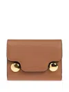 Marni Trunkaroo Tri-fold Wallet Foldover Top In Brown