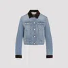 Marni Deep Blue Cotton Washed Bull Denim Trucker Cropped Jacket In Blue