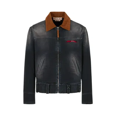 Pre-owned Marni Washed Distressed Jacket 'black' | Men's Size 52