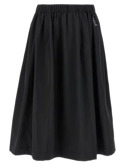 Marni 'water Repellent' Midi Skirt In Black