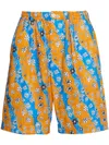 Marni Shorts Mit Margeriten-print In Orange