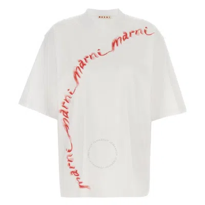 MARNI MARNI WAVY LOGO COTTON-JERSEY T-SHIRT