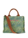 Marni Raffia Effect Small Tote Shoulder Bag In Multi