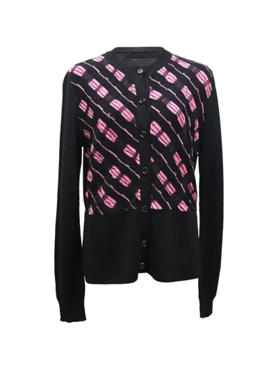 Pre-owned Marni Weave-pattern Buttoned Cardigan In Black