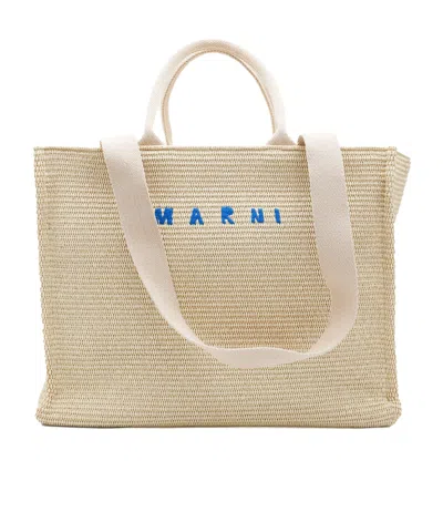 Marni Weaving Tote Bag In Nude