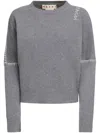 Marni Whipstitch-trim Sweater In Grey