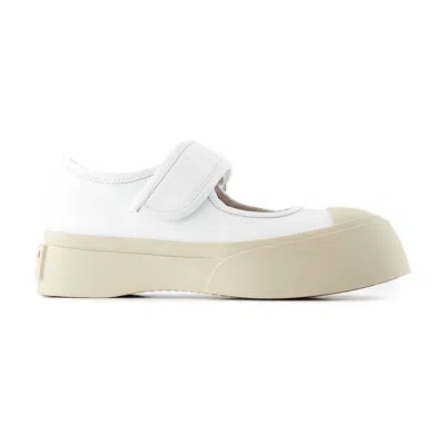 Marni Mary Jane Sneakers  Leather White