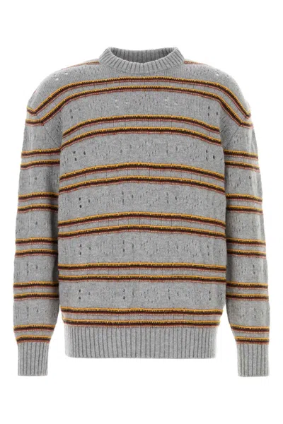 Marni Embroidered Cashmere Sweater In Gray