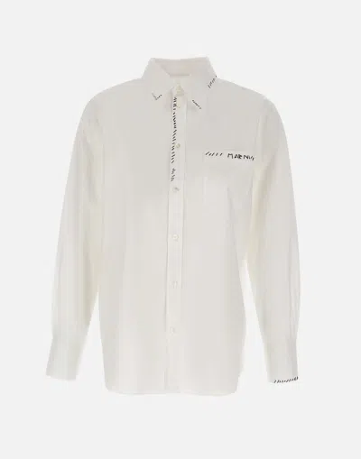 Marni Cotton Poplin Regular Shirt W/ Stitching In White